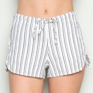 Brandy Melville White Striped Summer Shorts